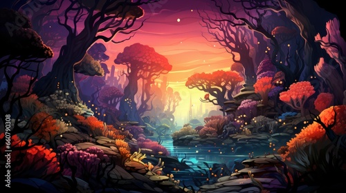 Colorful Under the beautiful ocean floor cartoon  Cartoon Graphic Design  Background HD For Designer