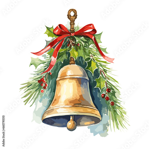 Christmas bell. New Year Greeting Card