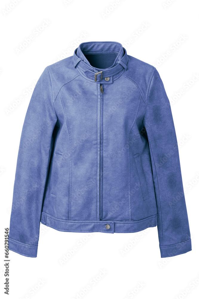 青いライダースジャケット