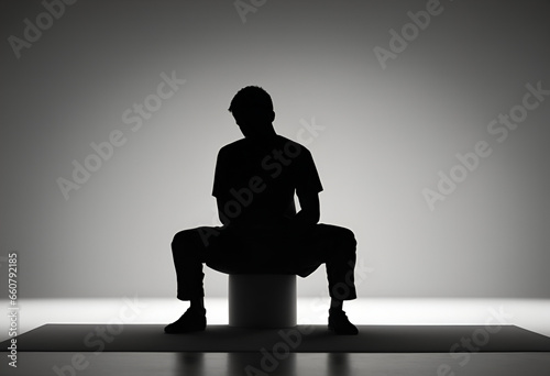silhouette of a man on a gray background