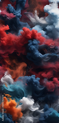 black and red smoke on a black background