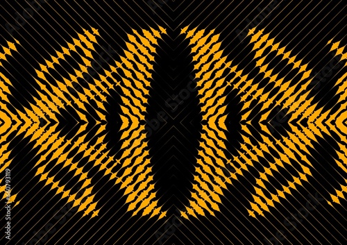 zigzag yellow gold halftone on a plain black background with faint diagonal lines