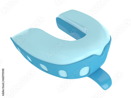 3d render dental plastic impression tray with material
