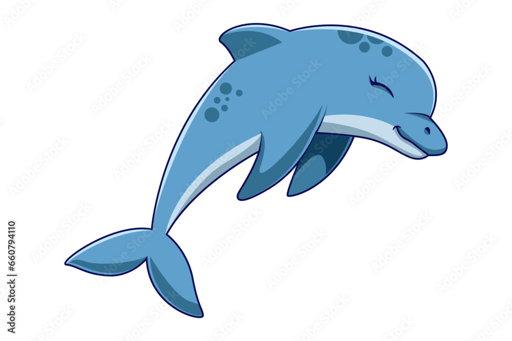 Fototapeta premium Cute Dolphin Character Design Illustration