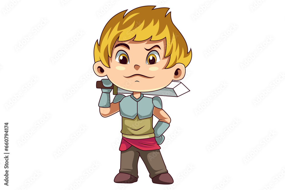 Cute Little Knight Character Design Illustration Cute Little Knight Character Design Illustration