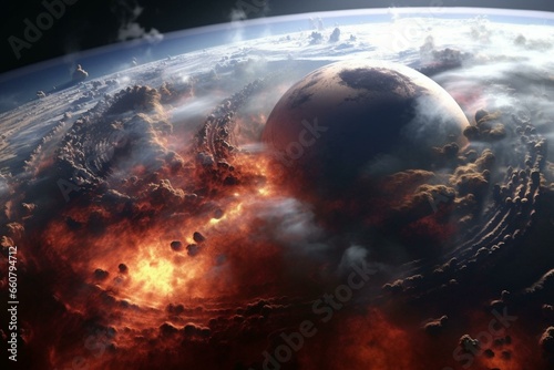 Fotografia violent-sized weather system engulfing entire planet