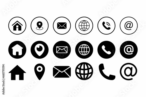 Set of Website icon vector. Communication icon symbol