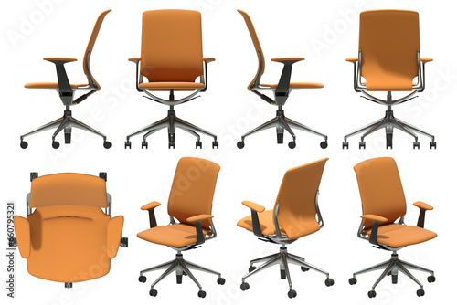 Set of office chairs - Orange photo