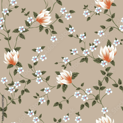 seamless vector flower design on background