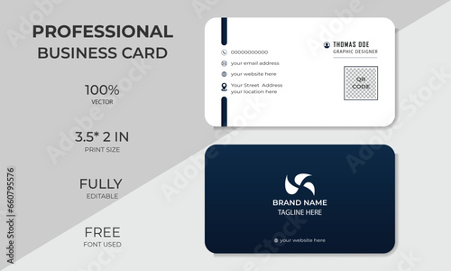 stylish attractive clean business card design, Personal and professional minimal visiting card design