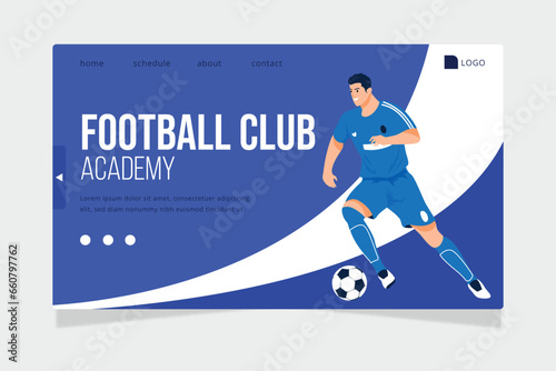 Hand drawn football sport landing page template