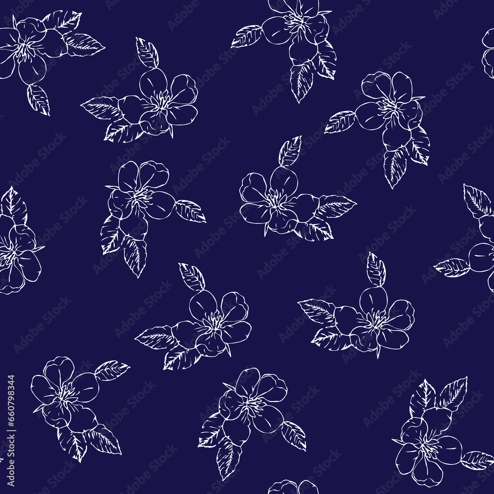 seamless vector flower design on nay background