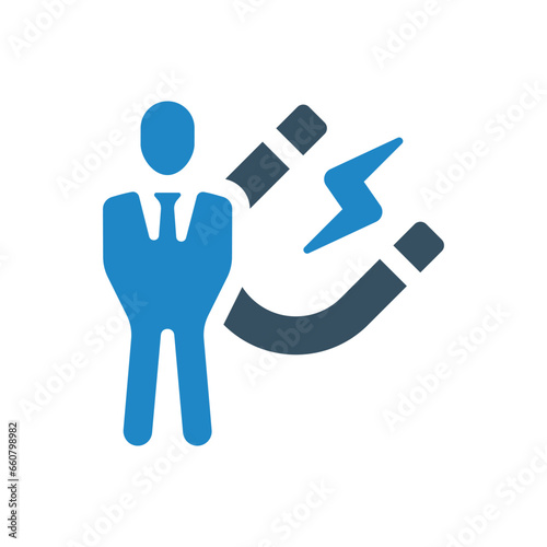 magnet, attraction icon vector illustration