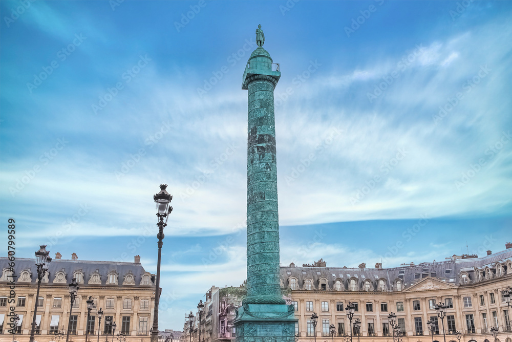 Paris, the beautiful place Vendome, with the column
