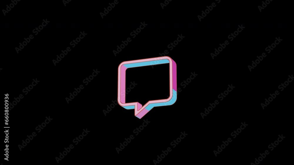 Bright comment icon is jumping merrily. Retro style. Alpha channel black. Looped from frame 120 to 240, Alpha BW at the end Bright comment icon is jumping merrily. Retro style. Alpha channel black. Looped from frame 120 to 240, Alpha BW at the end