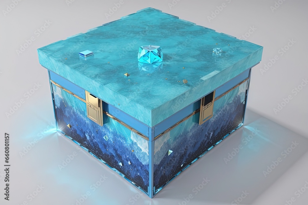 Fototapeta premium a blue box with a diamond on top of it