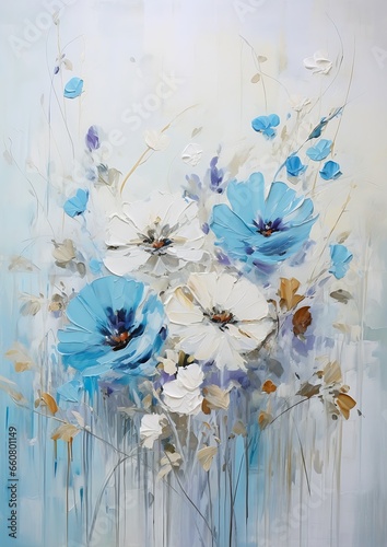 blue flowers princess staples oil blossoming rhythm platonic ideal color palette ice enduring photo