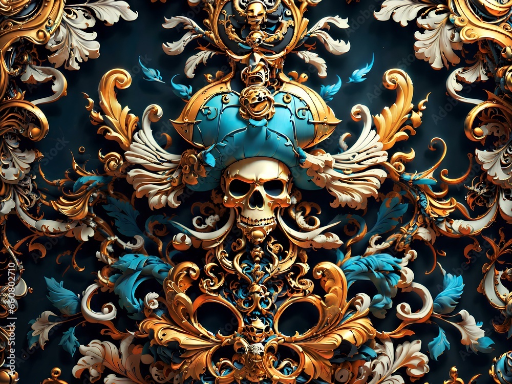 Fototapeta premium abstract background pirates decoration with attractive light and details 