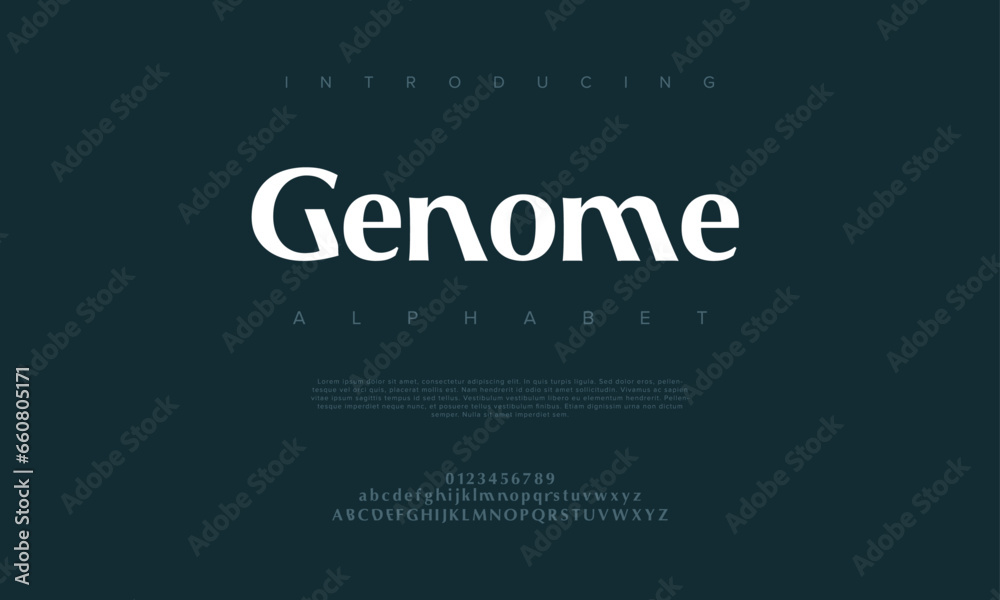 Genome creative modern urban alphabet font. Digital abstract moslem, futuristic, fashion, sport, minimal technology typography. Simple numeric vector illustration