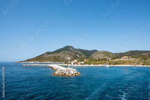 The port of the remote Othonoi island, Greece