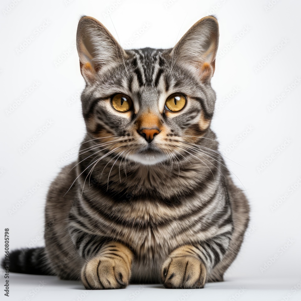 Fototapeta premium European Cat Short hair on a completely white background, wallpaper pictures, Background HD