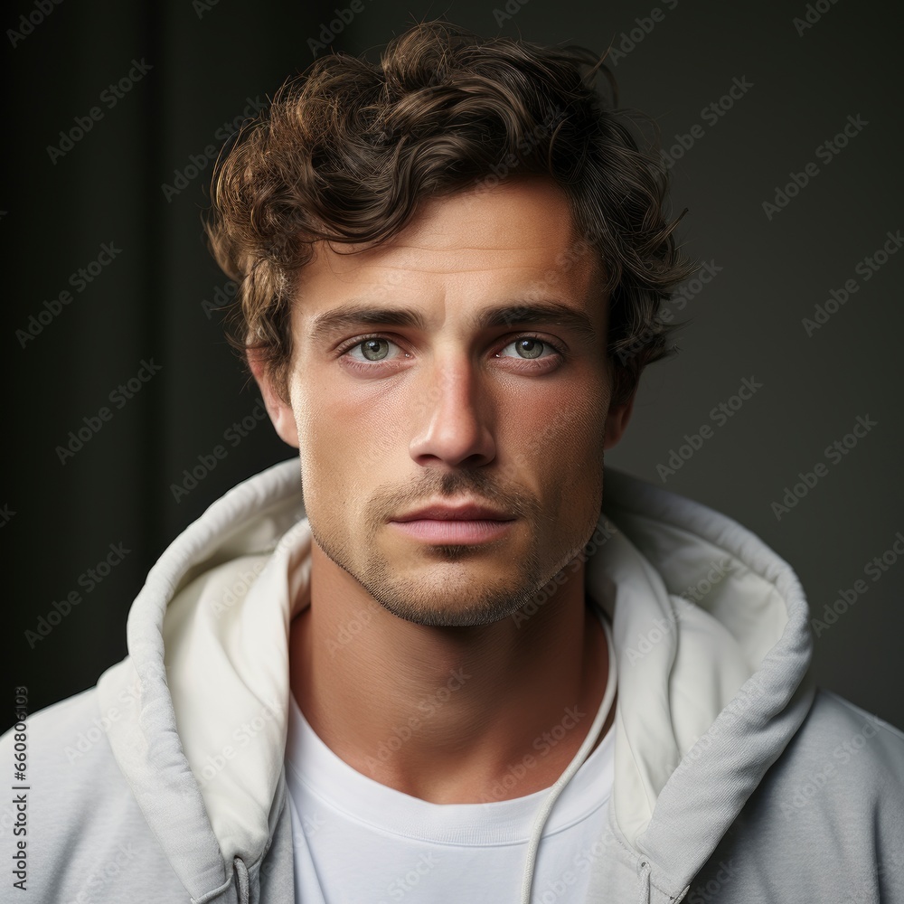 Fototapeta premium Full view man on a completely white background, wallpaper pictures, Background HD