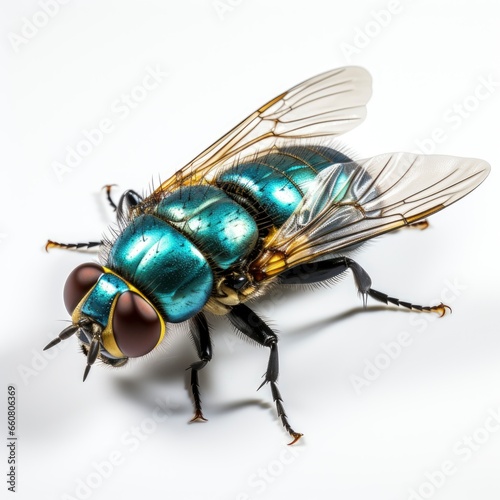 Full view Blowfly on a completely white background , wallpaper pictures, Background HD © MI coco