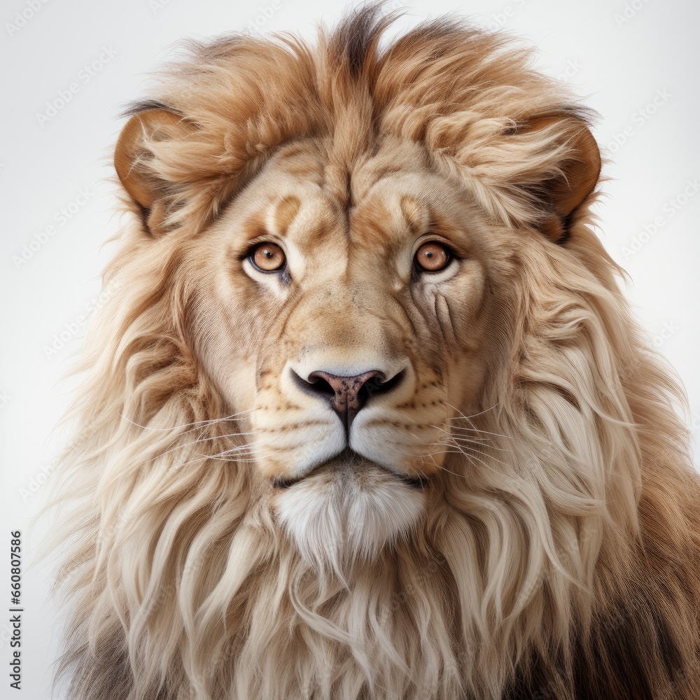 Full view Lion a completely white background, wallpaper pictures, Background HD