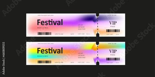 set of Music festival ticket templates