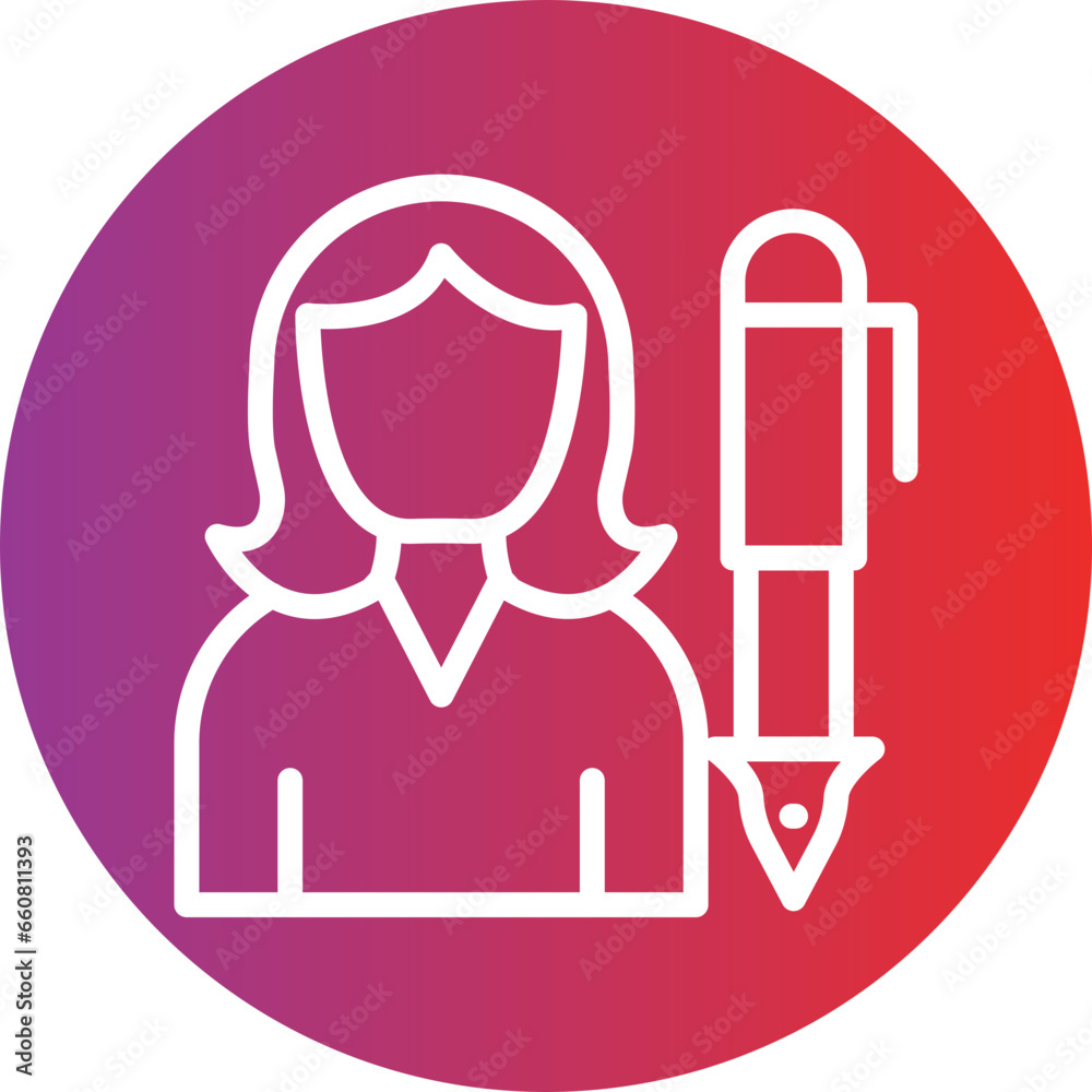 Vector Design Author Female Icon Style Vector Design Author Female Icon Style