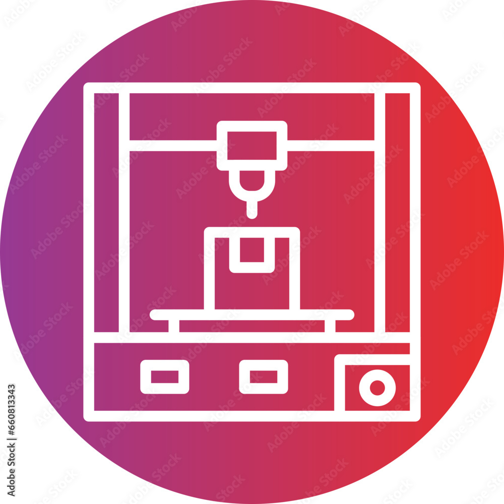 Vector Design 3D Printer Icon Style Vector Design 3D Printer Icon Style