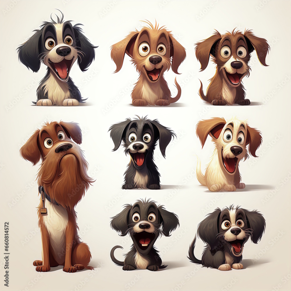 Obraz premium Playful Dog Cartoon - Professional Design