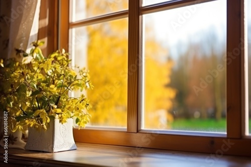 double-glazed window close-up view