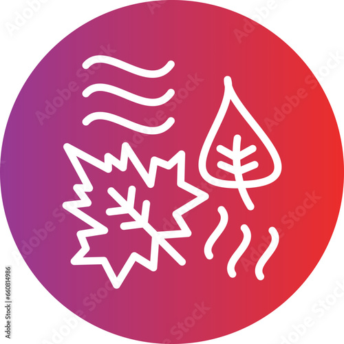 Vector Design Leaf Fluttering in Wind Icon Style