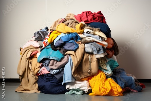 pile of second-hand clothes for charity