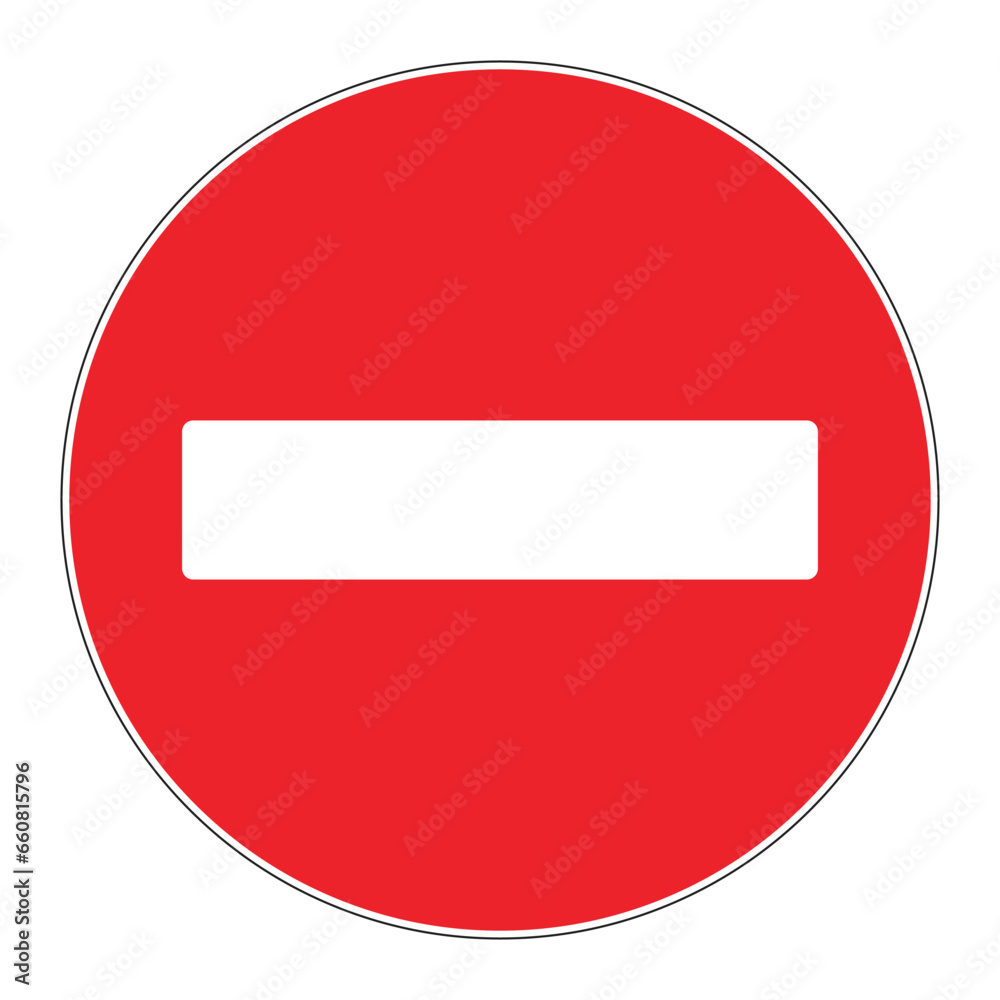 Stop sign, No entry sign. Prohibitory signs pedestrians. No entry. The sign of the stop. white dash in red circle Stop sign, No entry sign. Prohibitory signs pedestrians. No entry. The sign of the stop. white dash in red circle