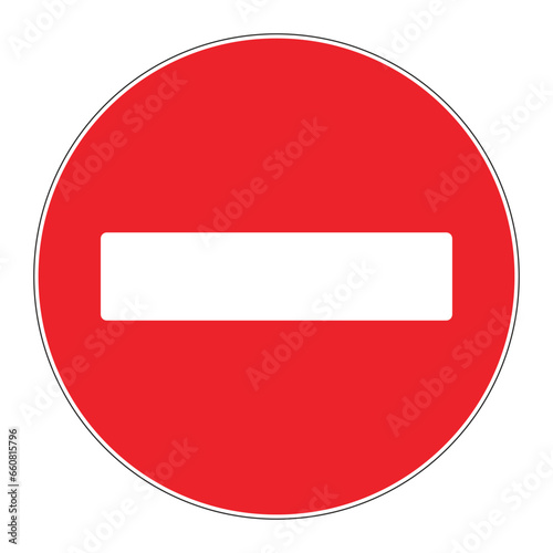 Stop sign, No entry sign. Prohibitory signs pedestrians. No entry. The sign of the stop. white dash in red circle