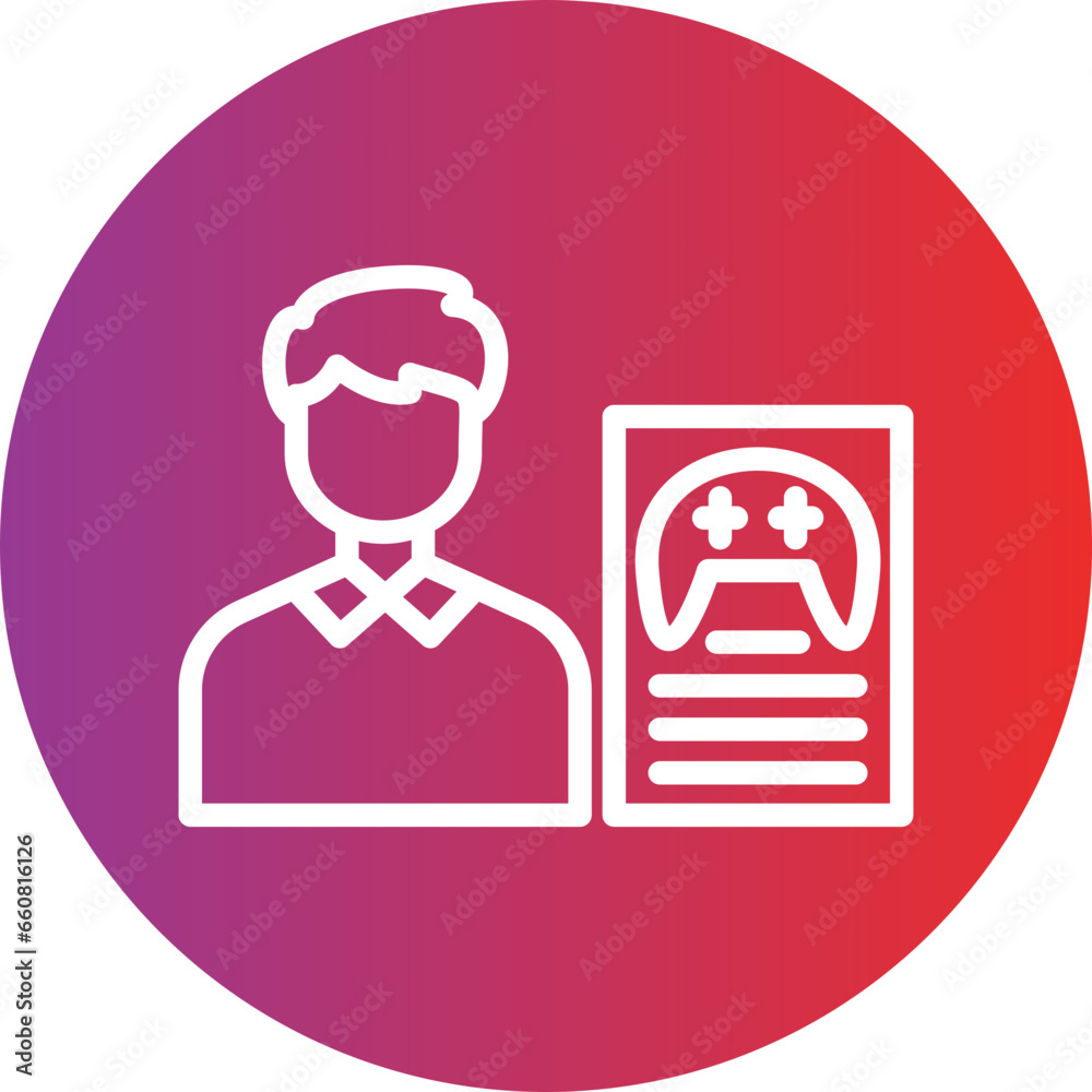 Vector Design Game Script Writer Male Icon Style