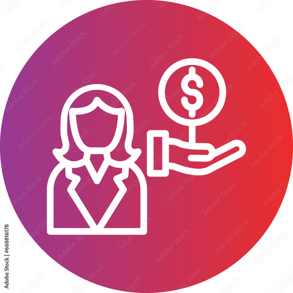 Vector Design Auction Guest Female Icon Style Vector Design Auction Guest Female Icon Style