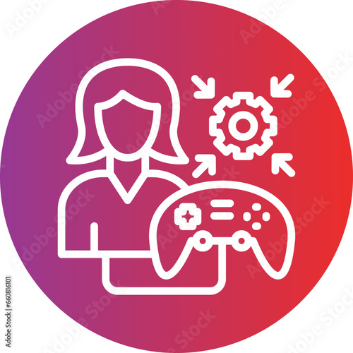 Vector Design Game Modder Female Icon Style