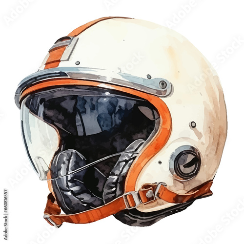 helmet watercolor illustration, generative AI