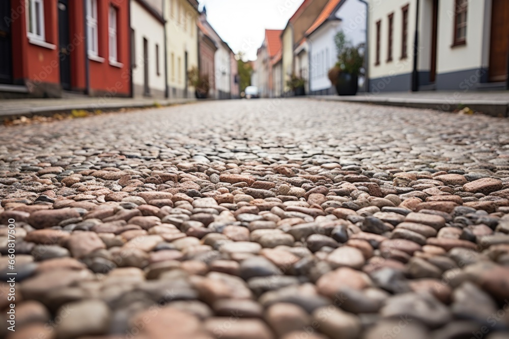 loose bricks on a cobblestone road