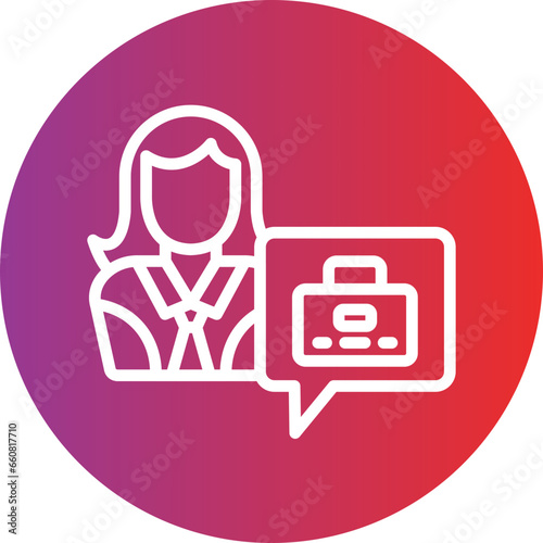 Vector Design Job Seeker Female Icon Style