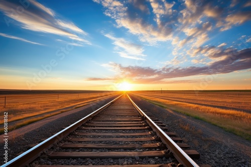 train tracks extending into the horizon