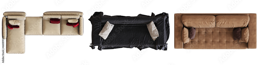 comfortable soft sofa isolated on transparent background, interior furniture, 3D illustration, cg render comfortable soft sofa isolated on transparent background, interior furniture, 3D illustration, cg render