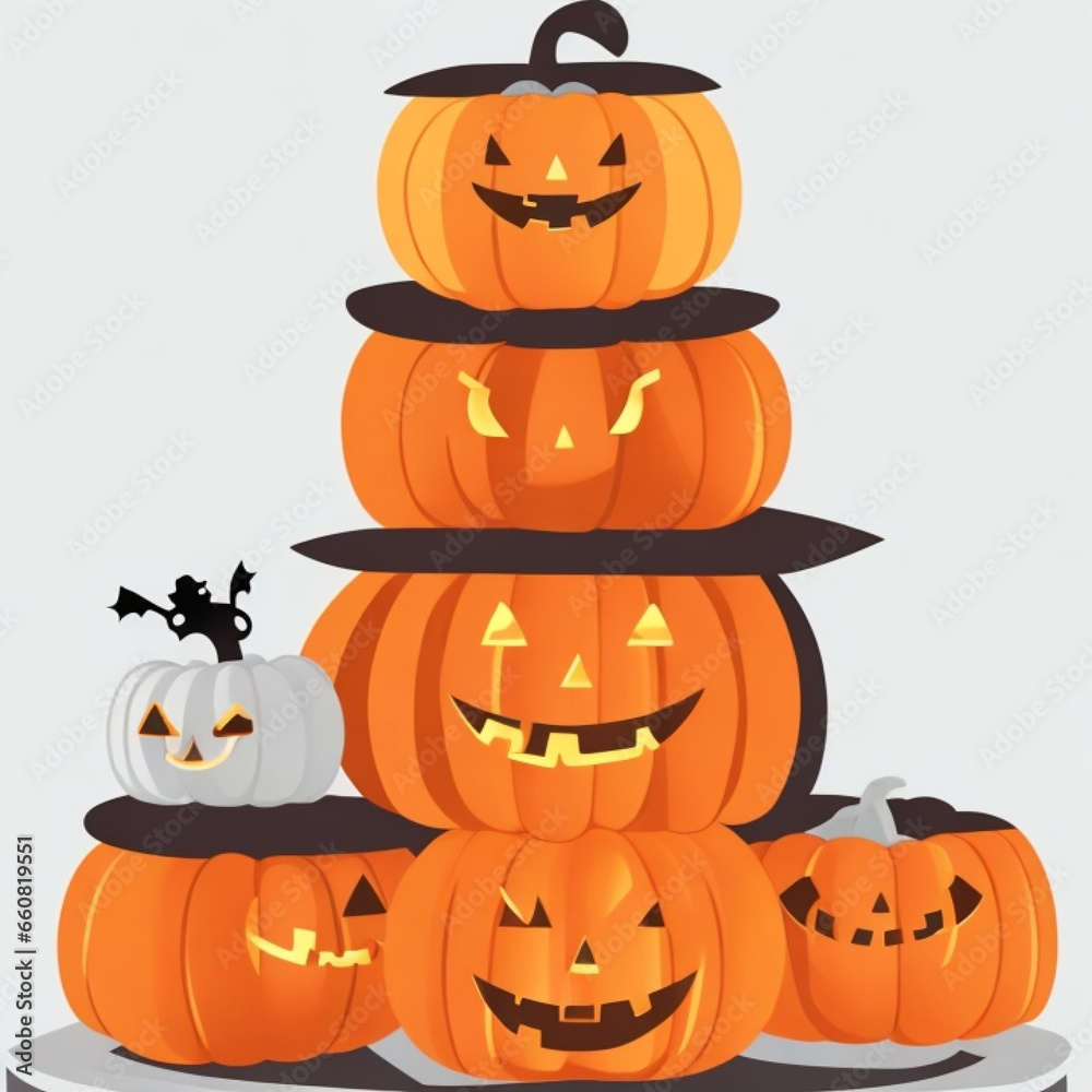 Stack of Smiling Pumpkins Orange Black and White, Halloween, vector style, illustrator
Stack of Smiling Pumpkins Orange Black and White, Halloween, vector style, illustrator