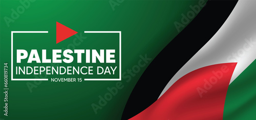Palestine independence day waving flag vector poster