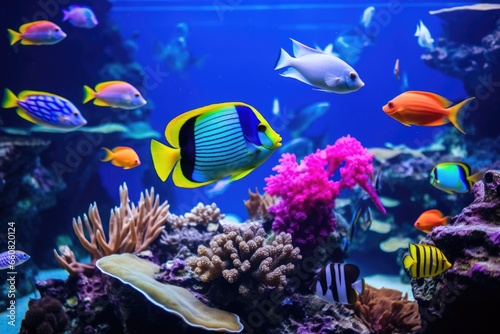 groups of colorful tropical fish together