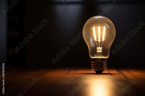 led bulb illuminating a dark room
