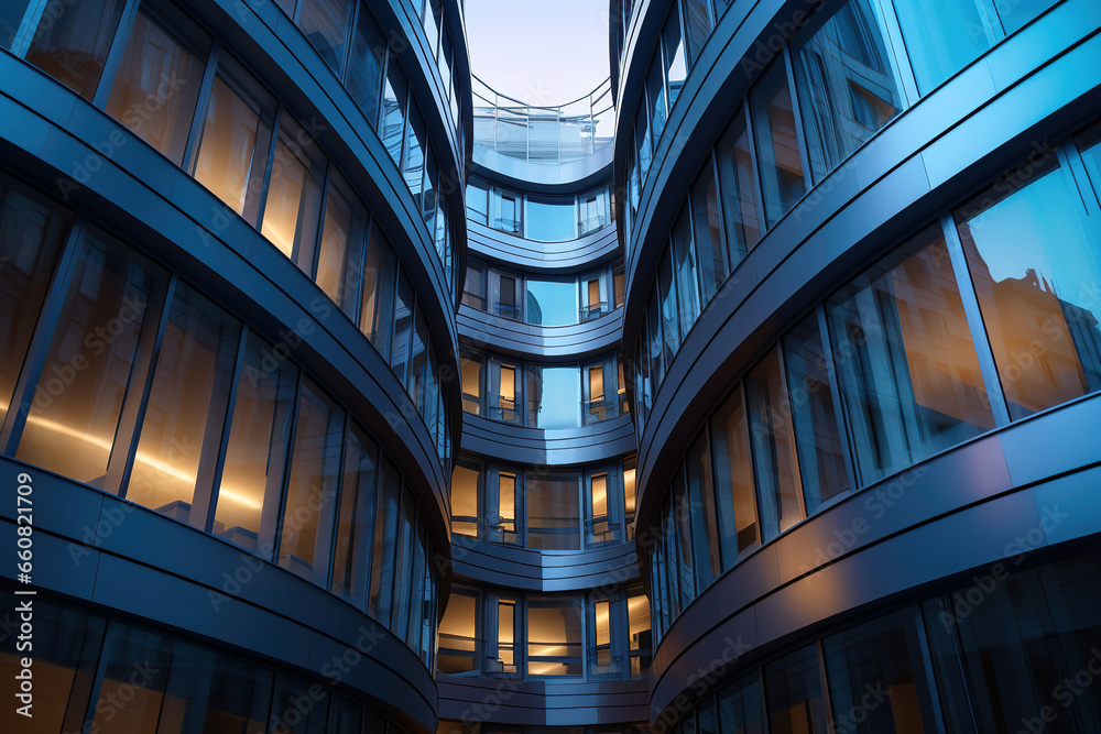 Obraz premium Modern residential building close-up, architectural background